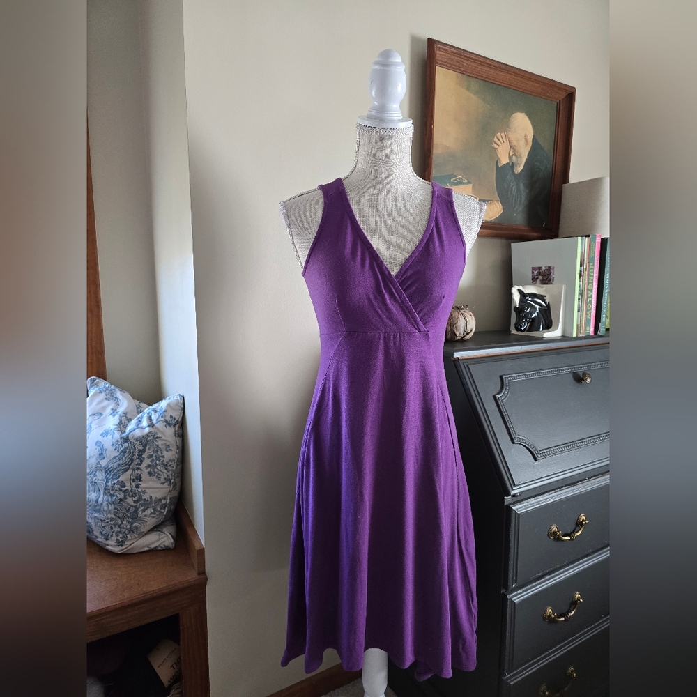 Eileen Fisher Purple Size PP womens XS V Neck Sleeveless Stress Dress